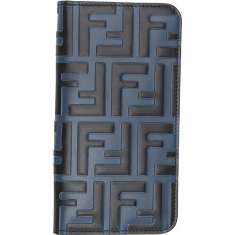 Fendi: Blue & Black 'Forever Fendi' iPhone X Case 